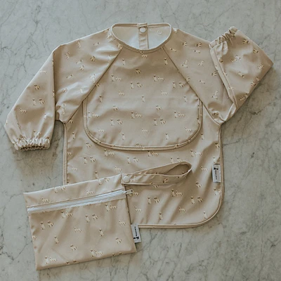 Long-sleeved Bib with integrated pocket 6-24m -Dogs
