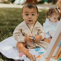 Long-sleeved Bib with integrated pocket 6-24m -Dogs