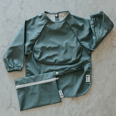 Long-sleeved Bib with integrated pocket 6-24m