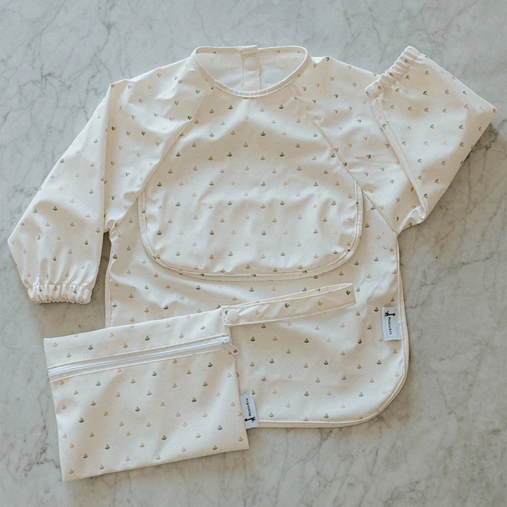 Long-sleeved Bib with integrated pocket 6-24m