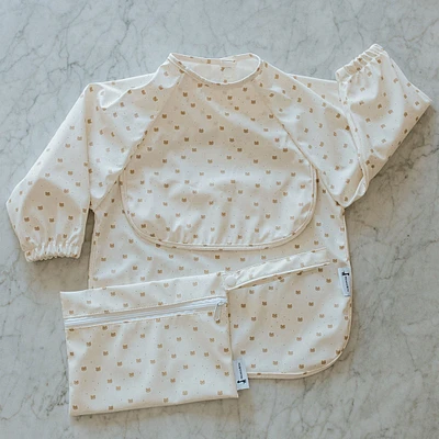 Long-sleeved Bib with integrated pocket 6-24m - Little bear