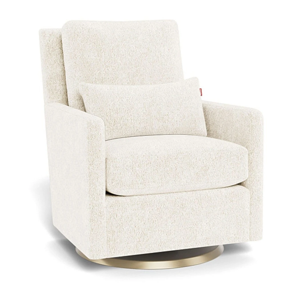 Como Rocking and Swivel Armchair - White Faux Sheepskin / Gold