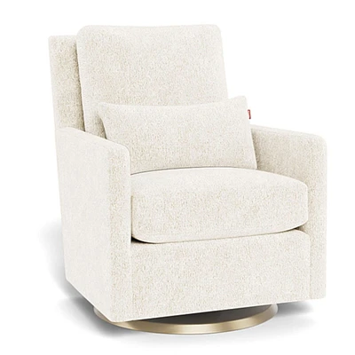 Como Rocking and Swivel Armchair - White Faux Sheepskin / Gold