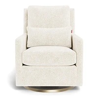 Como Rocking and Swivel Armchair - White Faux Sheepskin / Gold