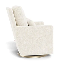 Como Rocking and Swivel Armchair - White Faux Sheepskin / Gold