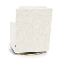 Como Rocking and Swivel Armchair - White Faux Sheepskin / Gold