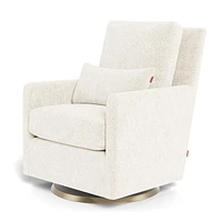 Como Rocking and Swivel Armchair - White Faux Sheepskin / Gold