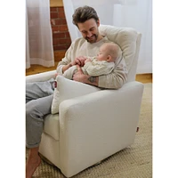 Como Rocking and Swivel Armchair - White Faux Sheepskin / Gold