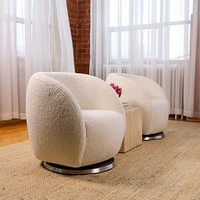 Gem Rocking and Swivel Glider - Sheepskin / Gold