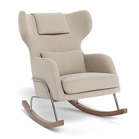 Chaise Berçante Grand Jackson - Laine Oatmeal / Chrome