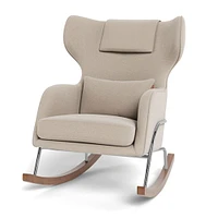 Chaise Berçante Grand Jackson - Laine Oatmeal / Chrome