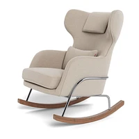 Chaise Berçante Grand Jackson - Laine Oatmeal / Chrome