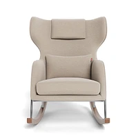 Chaise Berçante Grand Jackson - Laine Oatmeal / Chrome