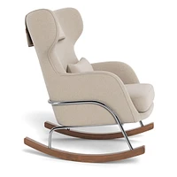 Chaise Berçante Grand Jackson - Laine Oatmeal / Chrome