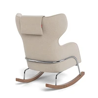 Chaise Berçante Grand Jackson - Laine Oatmeal / Chrome