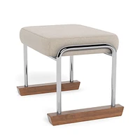 Jackson Ottoman - Oatmeal Italian Wool / Chrome