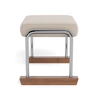 Jackson Ottoman - Oatmeal Italian Wool / Chrome