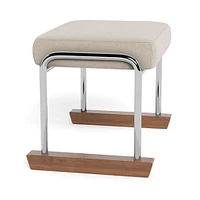 Jackson Ottoman - Oatmeal Italian Wool / Chrome