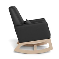 Chaise Berçante Joya - Cuir Noir / Bois Naturel