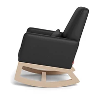 Chaise Berçante Joya - Cuir Noir / Bois Naturel
