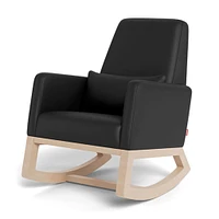 Chaise Berçante Joya - Cuir Noir / Bois Naturel