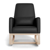 Chaise Berçante Joya - Cuir Noir / Bois Naturel