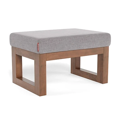 Joya Ottoman - Pebble Grey / Walnut