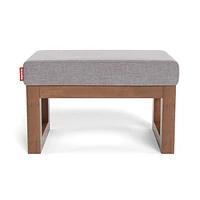 Joya Ottoman - Pebble Grey / Walnut