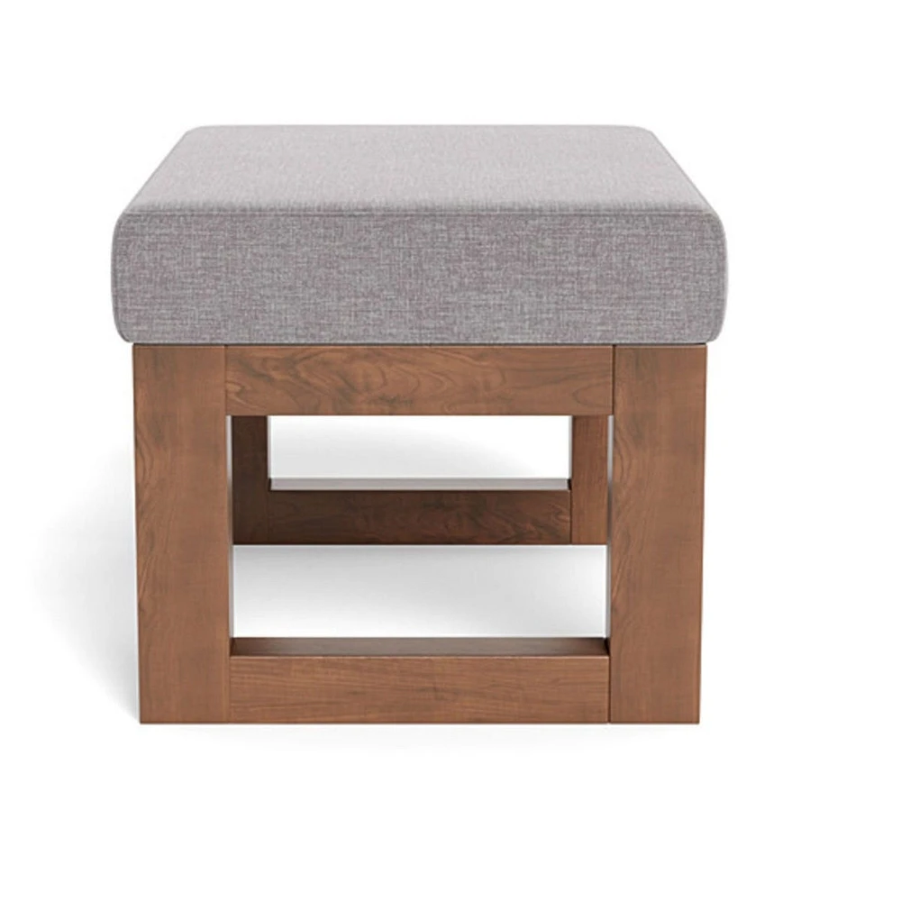 Joya Ottoman - Pebble Grey / Walnut