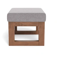 Joya Ottoman - Pebble Grey / Walnut