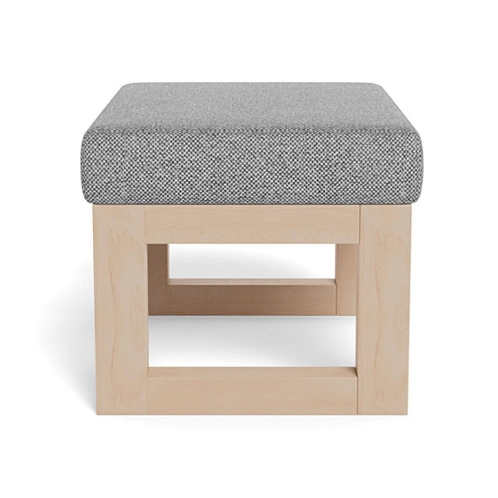 Joya Ottoman - Pepper Grey / Maple