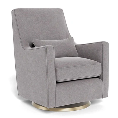 Luca Rocking and Swivel Chair - Pebble Grey / Gold