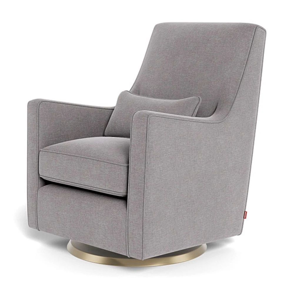 Luca Rocking and Swivel Chair - Pebble Grey / Gold