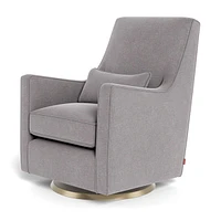 Luca Rocking and Swivel Chair - Pebble Grey / Gold