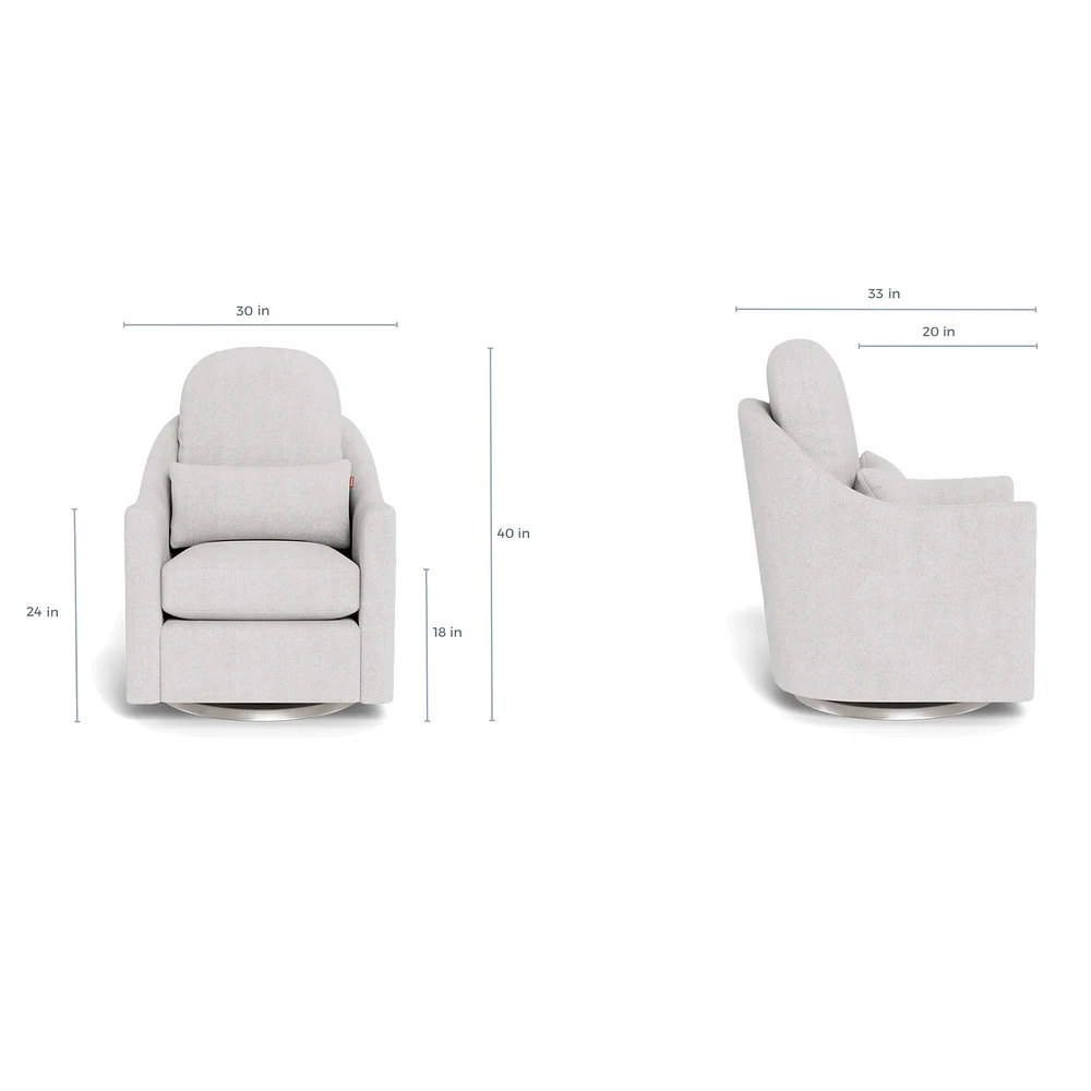 Nessa Rocking and Swivel Glider - Pebble / Steel
