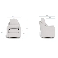 Nessa Rocking and Swivel Glider - Pebble / Steel