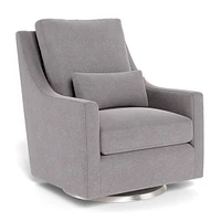 Fauteuil Berçant et Pivotant Vera - Pebble Gris / Argent
