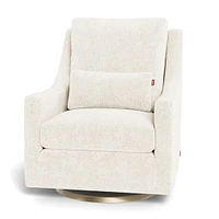 Vera Rocking and Swivel Chair - White Faux Sheepskin / Gold