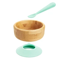 Ensemble Bol à Ventouse en Bambou et Cuillère
