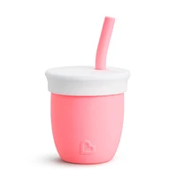 Training Silicone Cup with straw 4oz - Coral