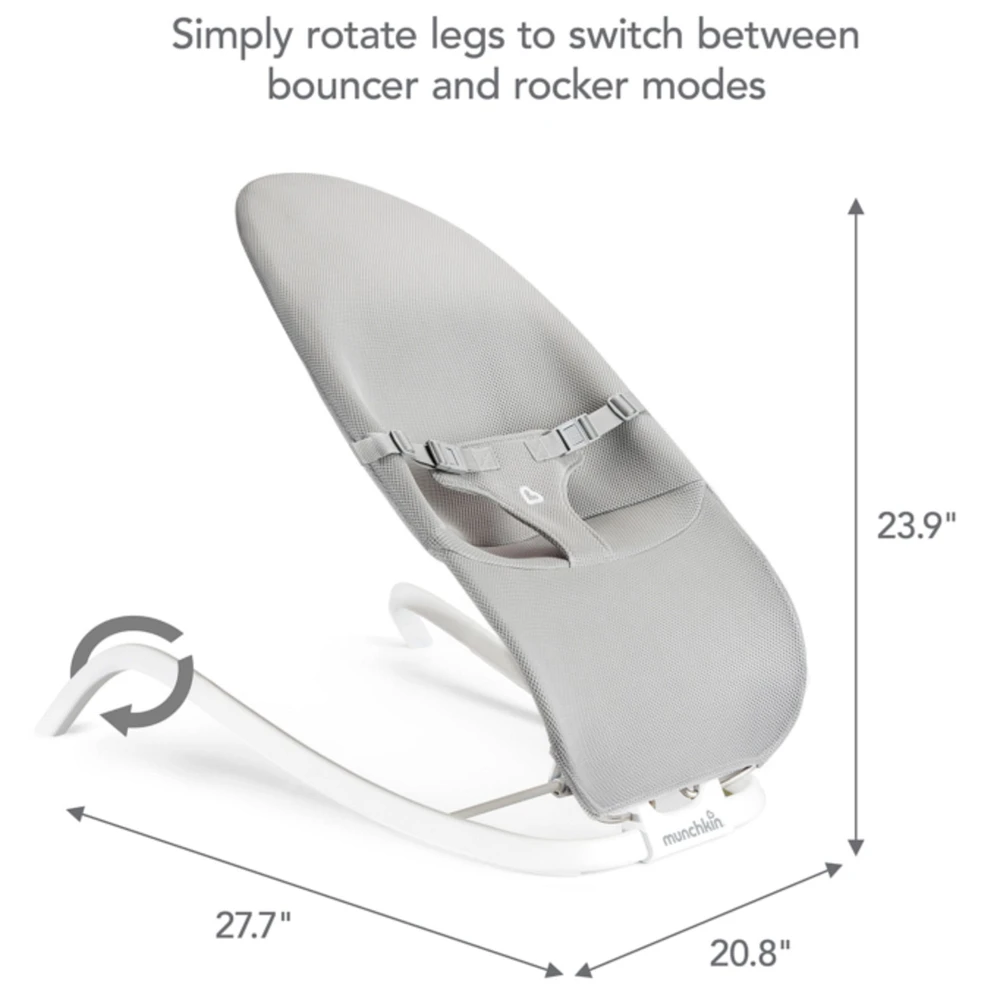 Spring 2-in-1 Bouncer & Rocker - Grey