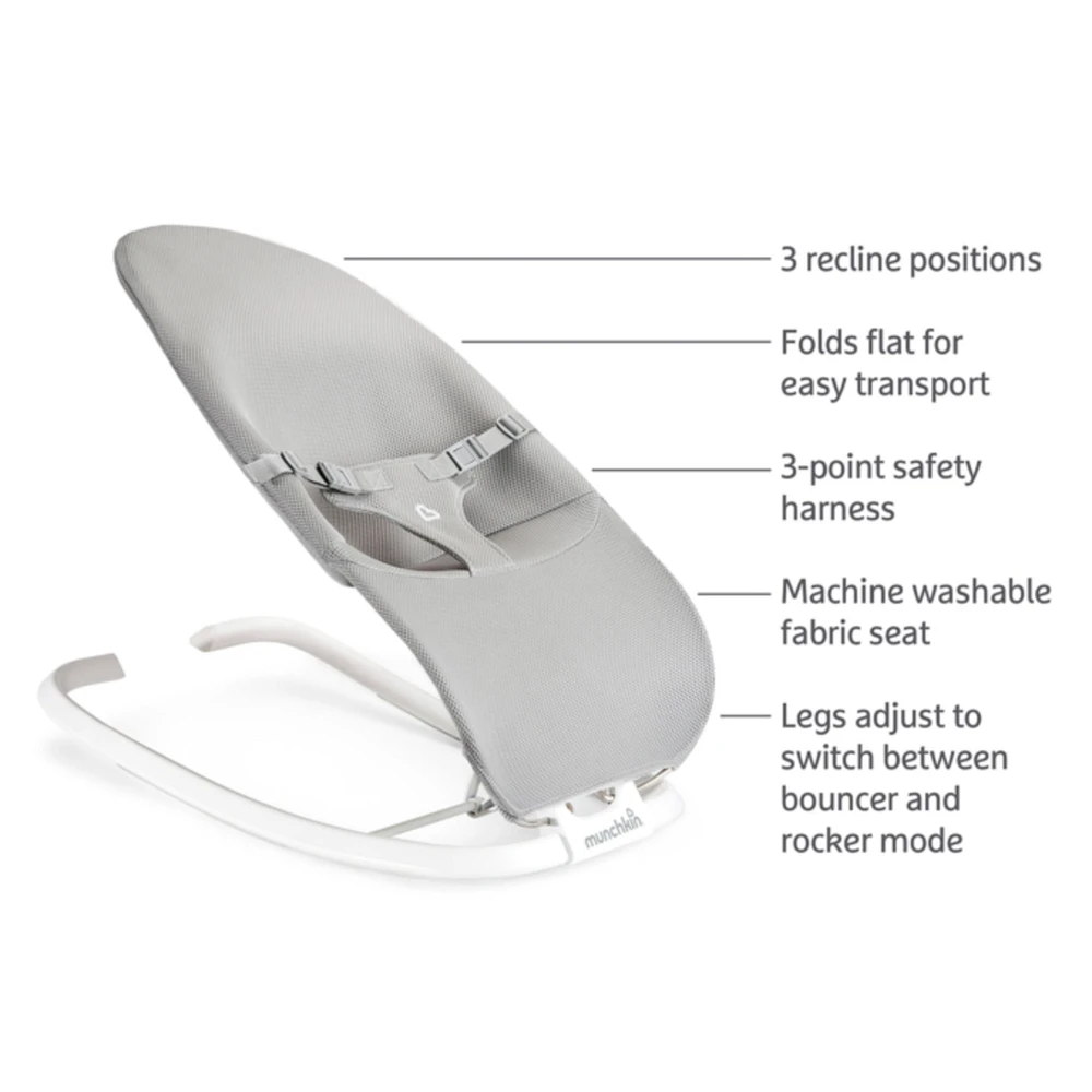 Spring 2-in-1 Bouncer & Rocker - Grey