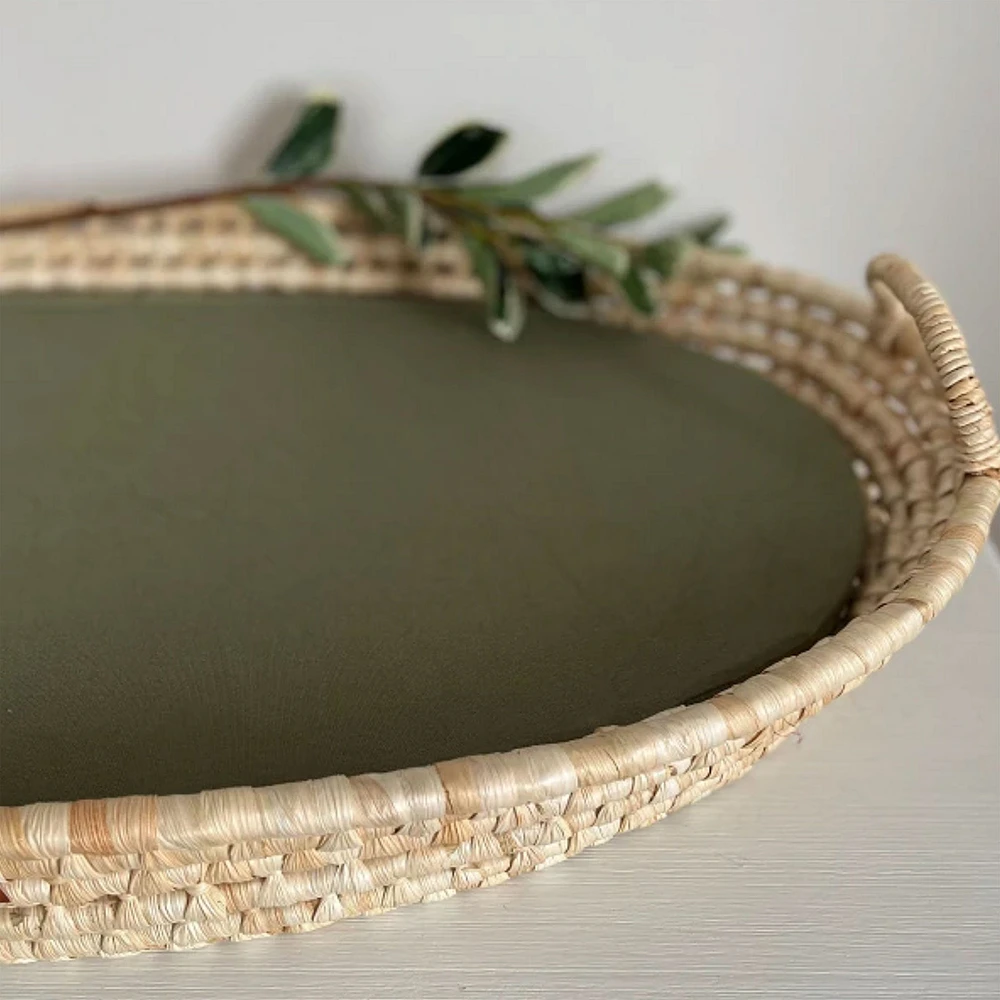 Fitted Sheet for Rattan Basket - Sage