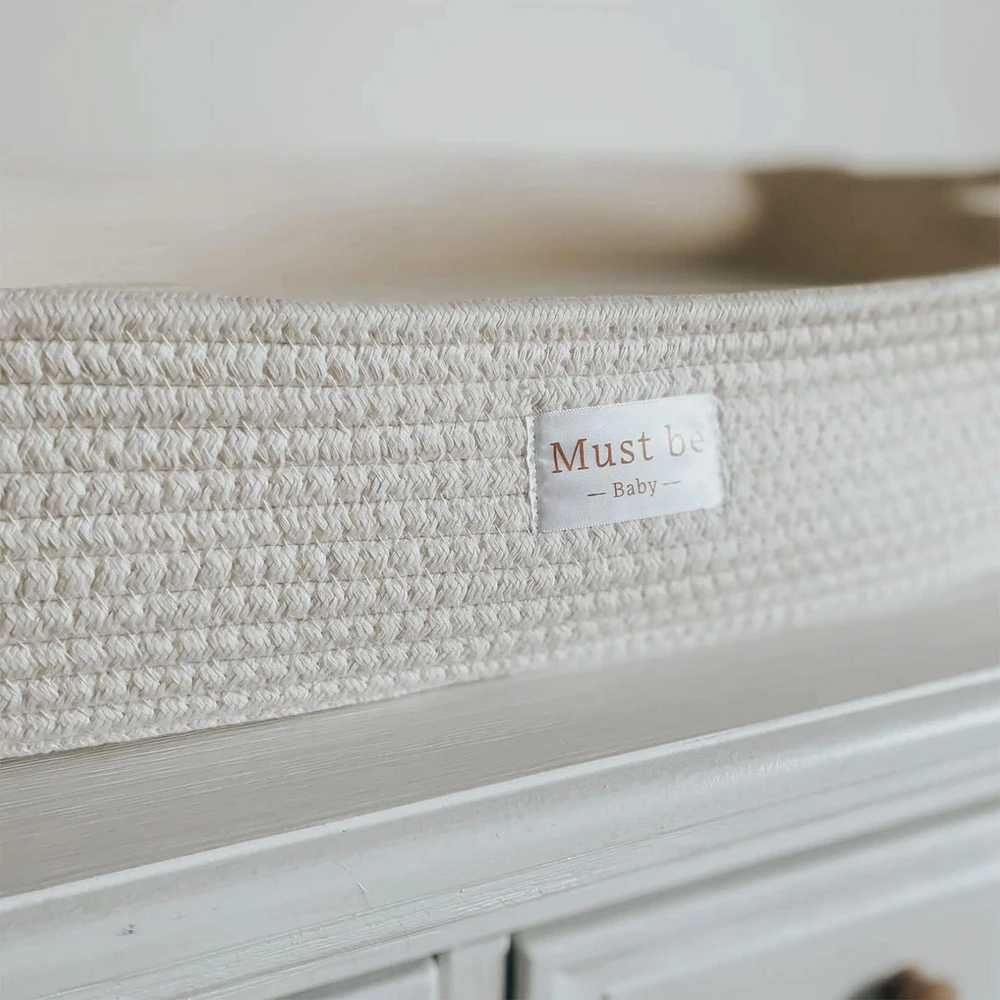 Panier à Langer en coton et Matelas - Meringue