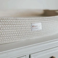 Panier à Langer en coton et Matelas - Meringue
