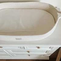 Panier à Langer en coton et Matelas - Meringue