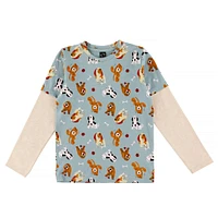 Dos Raglan Long Sleeves T-Shrit 2-8y