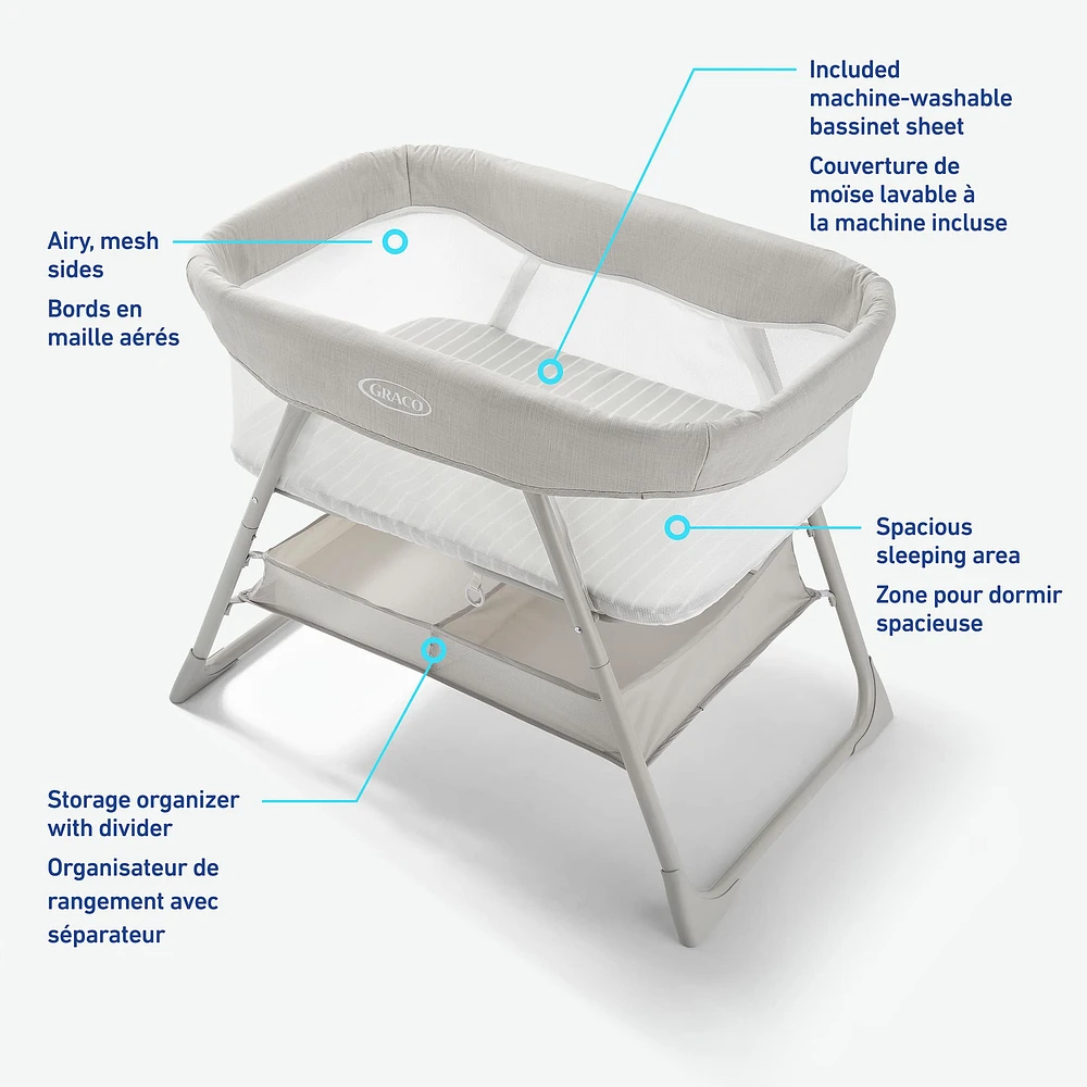 Graco DreamMore Bedside Bassinet - Willow