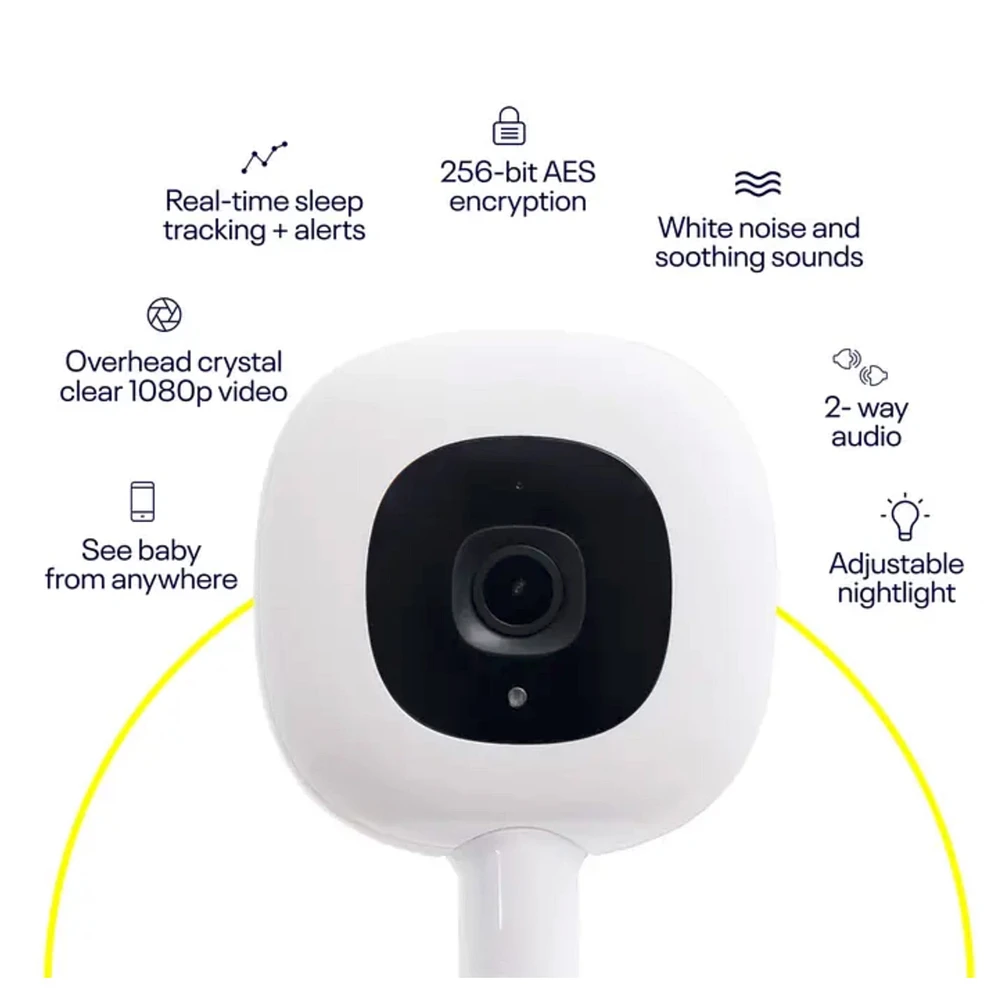 Pro Smart Wall Mount Baby Monitor - White