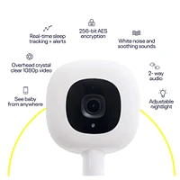 Pro Smart Wall Mount Baby Monitor - White